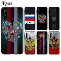 【Shell set]สีดำฝาครอบ Russia Flag สำหรับ Huawei Honor 9C 9N 9S 9A 9X 10 10X 10i 20 20E 20S 30S 30i Pro Lite โทรศัพท์กรณี