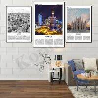 Cityscape Photography Home Decor Poster-โรมวอร์ซอดับลินลีดส์เชฟฟิลด์มิลานเวียนนาท็อปวอลล์อาร์ต
