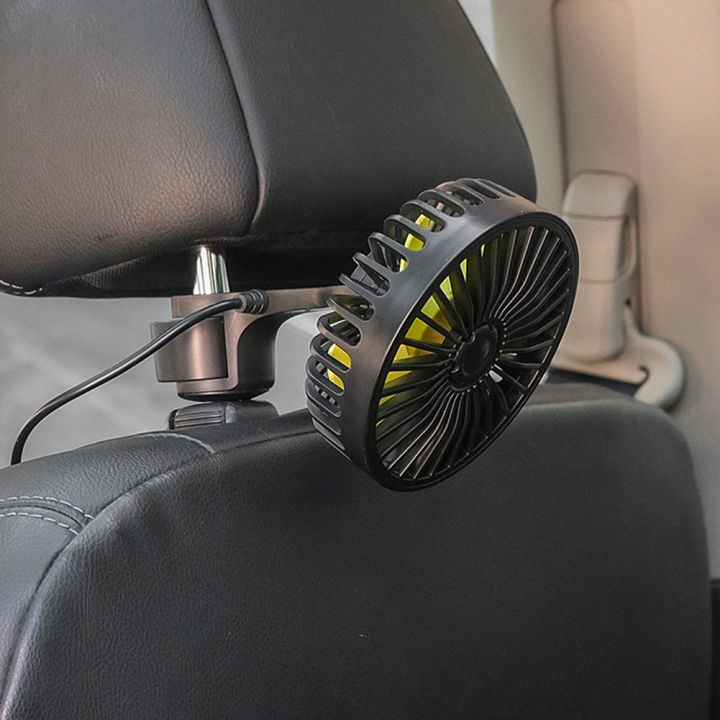 พัดลมติดรถยนต์-usb-สำหรับพนักพิงศีรษะเบาะหลัง3ความเร็ว-summer-air-circulator-cooler