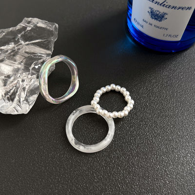 [COD] ชุดแหวนไข่มุก Guoyalik ชุดแหวนสำหรับผู้หญิงสไตล์ฝรั่งเศสย้อนยุคระดับไฮเอนด์แหวนนิ้วชี้แฟชั่นบุคลิกภาพ
