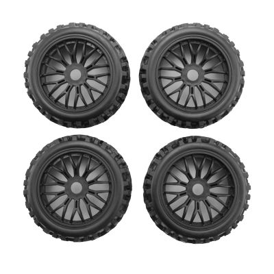 4Pc RC Buggy Wheels and Tyres with Hex 17mm Wheels Rims 1/8 Scale Off-Road Car for 1:8 RC On-Road Buggy Car