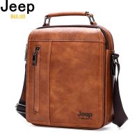 MOUMOU # JEEP BULUO กระเป๋าสะพายไหล่ผู้ชายคุณภาพสูงแฟชั่นลายหนังแตกกระเป๋า Crossbody Man ความจุขนาดใหญ่สำหรับ9.7ใน iPad