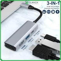 CLMXCA 3 In 1 Expander PD Charging Conventer Splitter Type-C To 4K HDMI แท่นวางมือถือ USB C HUB