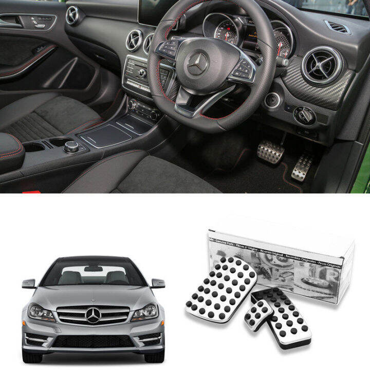 3 cái Benz Phụ Kiện Xe Hơi Nhôm hợp kim gas bọc bàn đạp phanh pad cho w176  W245 W246 w251 w164 w166 x164 x166 C177 x156 A B CLA GLA ml