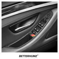 Alcantara สำหรับ BMW F10 Series 5 4ชิ้นหน้าต่างสวิทช์ปุ่มแผงตัดกรอบ M ประสิทธิภาพสติกเกอร์ตกแต่งภายในอุปกรณ์เสริมในรถยนต์