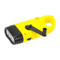 Hand Cranking Solar Powered Rechargeable Flashlight Emergency LED Flashlight for Dynamo, Quick Snap Clip