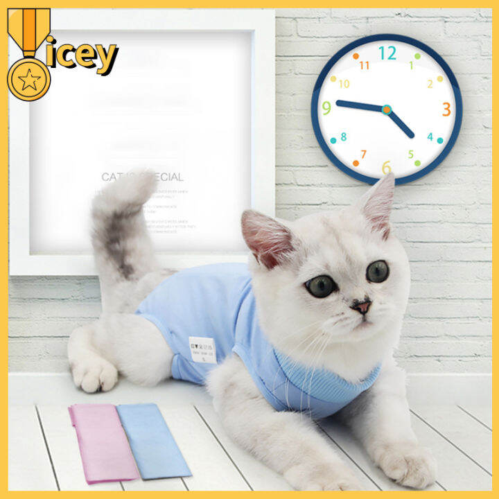 iceyhome-ชุดผ่าตัดแมว-ระบายอากาศได้ยืดหยุ่นสูงป้องกันการเลียป้องกันรอยขีดข่วนเสื้อผ้าสัตว์เลี้ยง