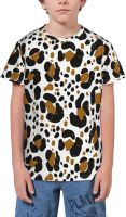 Leopard Brown Print T- Shirt Short Novelty for Boys and Girl