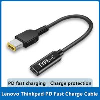 ✠❁♞ 15cm 65W USB C PD Type C Female to Square Slim Tip Power Charging Cable for -Lenovo Thinkpad E440 E450 E550 E560 T430 T440S