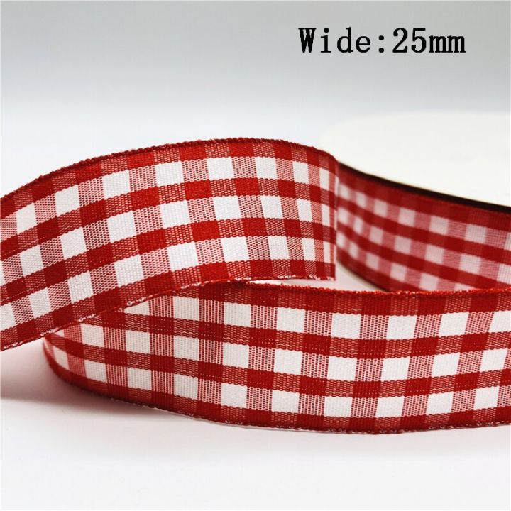 5yards-lot-25mm-plaid-ribbon-christmas-decor-ribbon-for-handmade-design-christmas-decoration-diy-gift-wrapping-gift-wrapping-bags