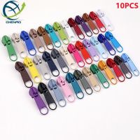 ♕ 10Pcs/Set Mixed Color 5 Metal Nylon Zipper Slider Fashion Zipper Puller For DIY Handwork Bag Sewing Zipper Slider Tools