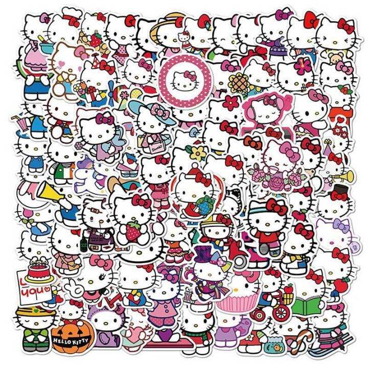 50pcs-new-sanrio-stickers-cartoon-kuromi-my-melody-cute-sticker-pack-toys-for-girls-laptop-skin-kawaii-stickers