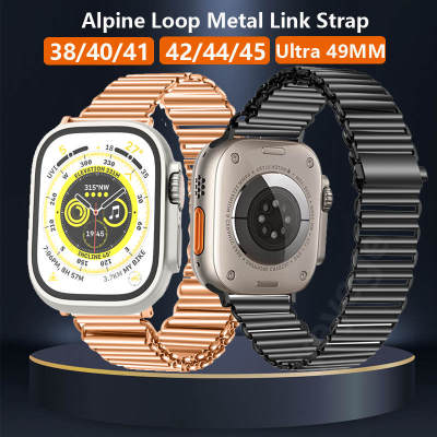 Metal Alpine Loop Band For Apple Watch Strap Ultra 49mm 45mm 41 44mm Stainless Steel Bracelet For iWatch SE 8 7 40mm 42mm 38mm Straps