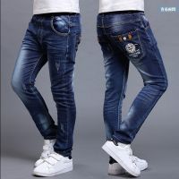 IENENS Fashion Jeans Trousers Boys Denim Long Pants Kids Slim Jeans Young Children Straight Cowboy Pants 5-13Y Spring Autumn