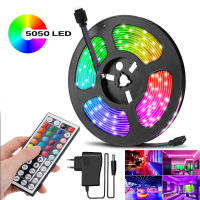 5M 10M 5050 RGB LED Strip Light NO Waterproof Diode Tape 5M flexible led Ribbon with Adapter+IR Remote or Bluetooth-compatible