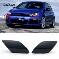 ♚✿ Cafoucs Car Front Bumper Headlight Washer Nozzle Cover Cap For VW Golf 6 MK6 R20 2009 2013