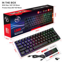 Mini Keyboard Game 61 Keys Wireless keyboard Bluetooth 2.4Ghz Dual Mode Membrane Keyboards RGB Gaming Keyboard gk61