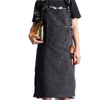 New Workshop Chef Tool kitchen Aprons for Women Man Heavy Duty Thick Water Resistant Washed Canvas with Pockets Work Wear Bib