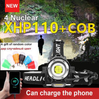 00LM XHP110 Powerful Lantern Headlamp XHP90.3 LED USB Flashlight XHP70 Headlight Rechargeable18650 Zoom Head Torch Light