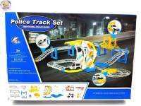 ของเล่น Police Track Set รถตำรวจของเด็กเล่น รถวิ่งบนรางพลิกได้ 180 องศา มีไฟ มีเสียงเอฟเฟค [XS174A1]