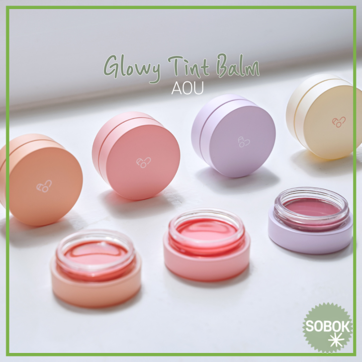 [aou] Glowy Tint Balm And Lip Brush 01 Apple Balm 02 Persimmon Balm 03 Mulberry Balm Good Balm 3