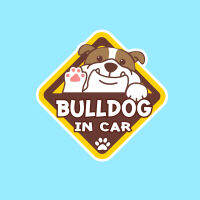 BOC14 Bulldog in Car สติ๊กเกอร์ สุนัข หมา สติกเกอร์ การ์ตูน สั่งทำ สติ๊กเกอร์ติดรถ กันน้ำ ไวนิล สติ๊กเกอร์ติดรถยนต์ แต่งรถ