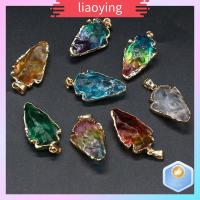 LIAOYING 20x30mm จี้สร้อยคอจี้ จักระ7 หลายสี หินคริสตัลหิน ของใหม่ ดีไอวาย จี้สามเหลี่ยม สำหรับผู้หญิง