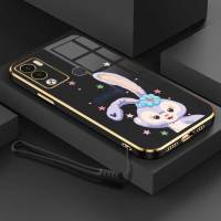 เคสสำหรับ Infinix Hot 12 Play น่ารักหรูหรา Stellalou ปกป้องกล้องขอบซิลิโคนแบบนิ่มพร้อมฟรีสายคล้องเคสโทรศัพท์