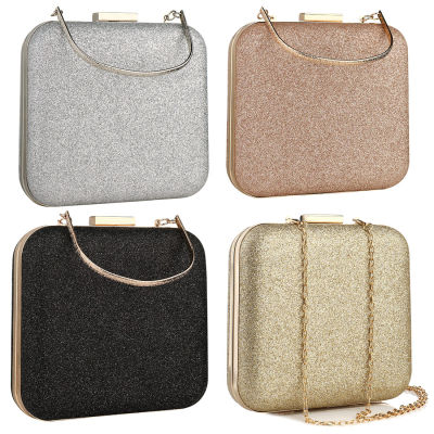 YYW Square Shape Gold Clutch Bag Evening Party Purses And Handbags WomenS Crossbody Bags 2021 New Sequined Metal Top Handle Bag