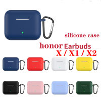 【cw】For honor Earbuds X Case Solid Color Shockproof Silicone Earphone Case fundas Honor Earbuds X1 X2 hearphone Protect Coverhot