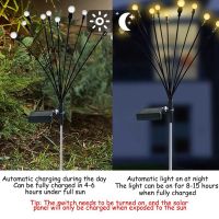 10 Head Solar Powered Firefly Lights, 10 LED Outdoor Waterproof Solar Swaying Garden Lights