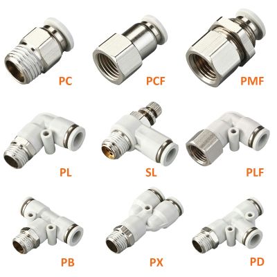 Pneumatic Fitting Pipe Connector High Quality White Hose Fittings 1/4 1/2 6mm 8mm BSP Thread Quick Coupling Air Tube Connectors