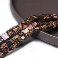 【LZ】 Natural Rhodonite Cube Praça Stone Beads Loose Spacer Beads Fazer Jóias DIY Colar Brincos Pulseira Ágatas 4mm 6mm 8mm