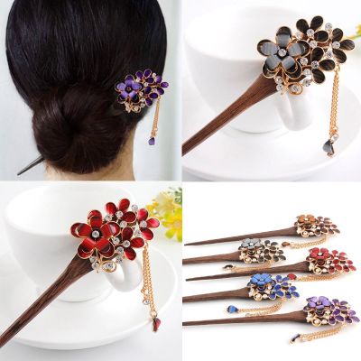 Vintage exquisite hairpin ethnic style Flower Rhinestone Hair Ornament