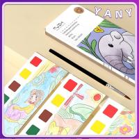 YANY สำหรับเด็กผู้หญิงเด็กผู้ชาย อุปกรณ์วาดภาพศิลปะ เครื่องมือการศึกษาปฐมวัย การวาดภาพ สมุดระบายสีน้ำ ของเล่นภาพวาดตรัสรู้ สมุดวาดภาพสีน้ำแบบพกพา หนังสือภาพกราฟฟิตี