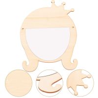 Vanity Mirror Wall Mounted Cute Makeup Cartoon Girl 24x16.5cm Portable Basswood Board Wooden Women Miss Mirrors