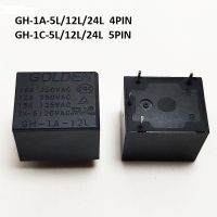 5PCS GOLDEN Relays GH-1A-5L GH-1A-12L GH-1A-24L GH-1C-5L GH-1C-12L GH-1C-24L 4/5PIN 10A 250VAC 5VDC 12VDC 24VDC Power Relay Electrical Circuitry Parts