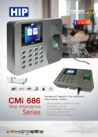 HIP CMI686 เครื่องบันทึกเวลาเข้า-ออก สแกนลายนิ้วมือ/อ่านบัตร/รหัสผ่าน