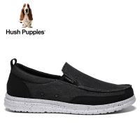 Hush Puppies_รองเท้าผู้ชาย รุ่น The Body Shoe Advance Knit Slipon HP IHCFT1555DG -Clacssic สีเทา รองเท้าผ้าใบแบบสวม-Plus Size EU39-47-BLACK