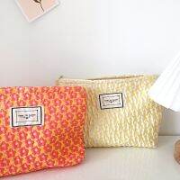 HOT★แฟชั่นดอกไม้ Jacquard Tas Kosmetik ขนาดใหญ่ความจุกระเป๋าเดินทาง Skincare กระเป๋าตัวจัดระเบียบกระเป๋าเครื่องแป้งแต่งหน้ากระเป๋าคลัทช์