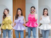 New Korea Blooming Top | จะกักตัวกี่วันก็ไม่ควรตกเทรนด์นะจ๊ะ เสื้อแต่งอัดพลีทจีบเอว ถ่ายรูปปังๆ สวยๆ ที่ไหนก็สวย รุ่นนี้ว้าว ว้าว ไปเลยจ้า