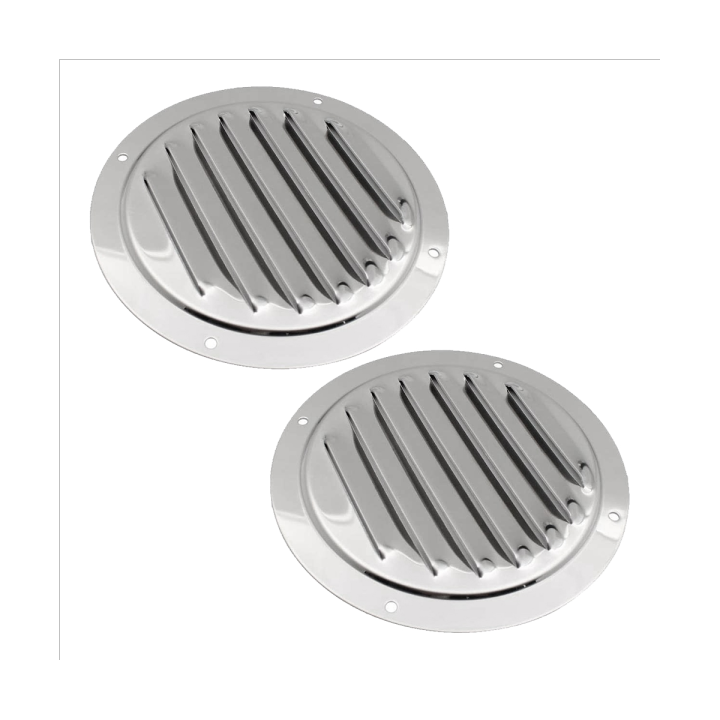 2 Pcs 5Inch Round Louvered Air Vent 316 Stainless Steel Air Vent Marine