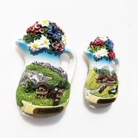 【YF】℡⊙  Switzerland Fridge Magnets Jungfrau Scenic vase Magnetick Refrigerator Stickers Souvenir