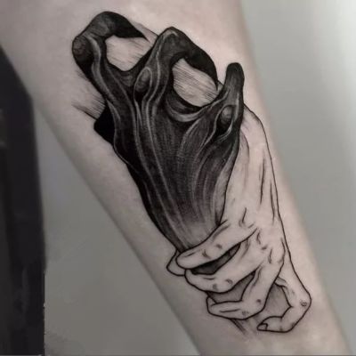 hot【DT】 Temporary Sticker Demon Hand Shake Hands Flash Tatoo Fake Tatto Arm Leg for Men