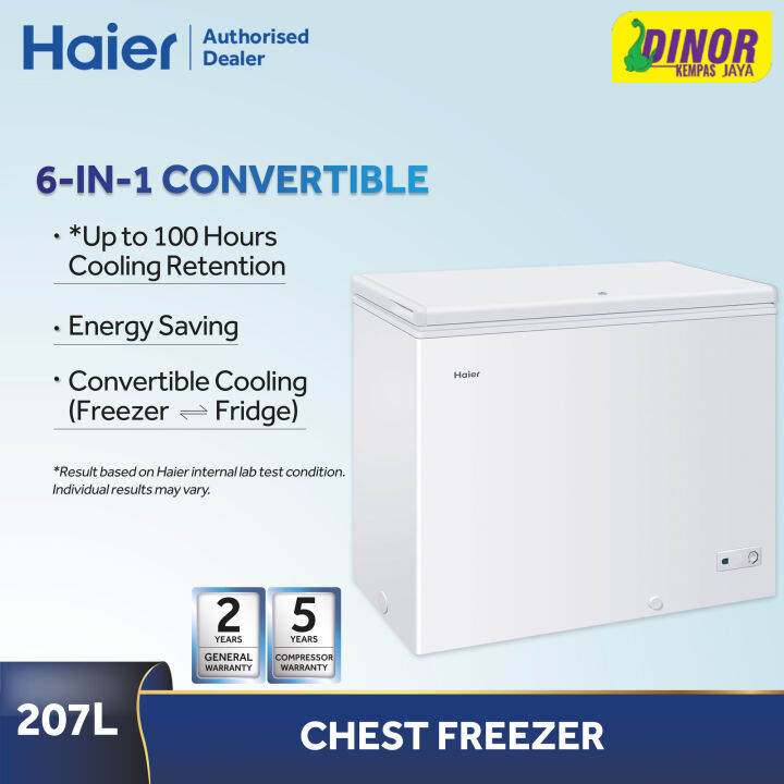 [OWN LORRY DELIVERY with Free unbox and Disposal ] Haier 6in 1 Convertible Chest Freezer, 207L