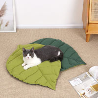 Leaf Mat ผ้าฝ้ายนุ่มรูปแปะก๊วยพรมปูพื้น Cat Dog พรมผ้าห่มสัตว์เลี้ยงหน้าแรก Double Sided Sleep Pad สำหรับเด็ก Rug