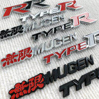 1ชิ้น สติ๊กเกอร์แต่งรถยนต์ 3D สามมิติสังกะสีรถโลหะผสม Retrofit Logo TYPER RR MUGEN ประเภท R ตัวโลโก้ด้านหลังสำหรับฮอนด้า