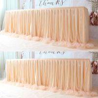 1pc 2 Layers Table Skirt Cover Tutu Tulle Table Skirt Birthday Wedding christmas Festive Party Decor Table Cloth Tableware