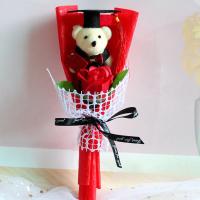 C1 Graduation Romantic Bear Rose Soup Flower Cartoon Bouquet Party Wedding Decoration Festival Gift for Graduation Celebration