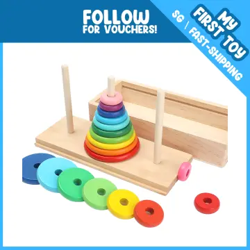 Wooden Toy Stacking Rings - 3 Towers - My Wooden Toys